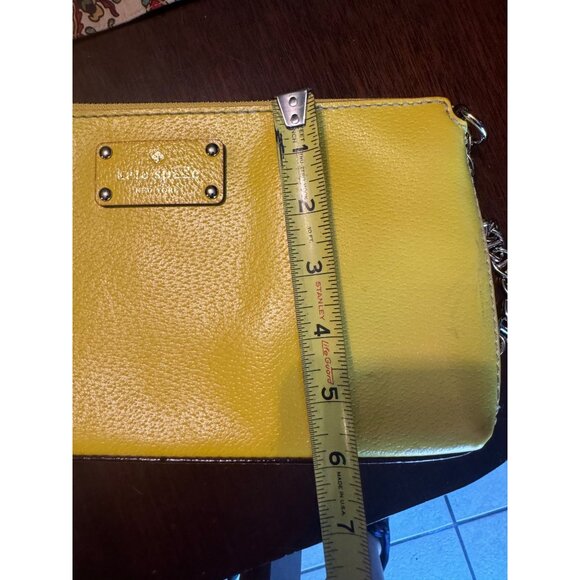 Kate Spade Byrd Chain Link Yellow Leather Chain Strap Clutch Bag With Polka Dot - Picture 7 of 7
